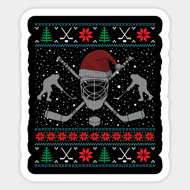 Funny Christmas Ice Hockey Ugly Christmas Xmas Sticker by mrsmitful01